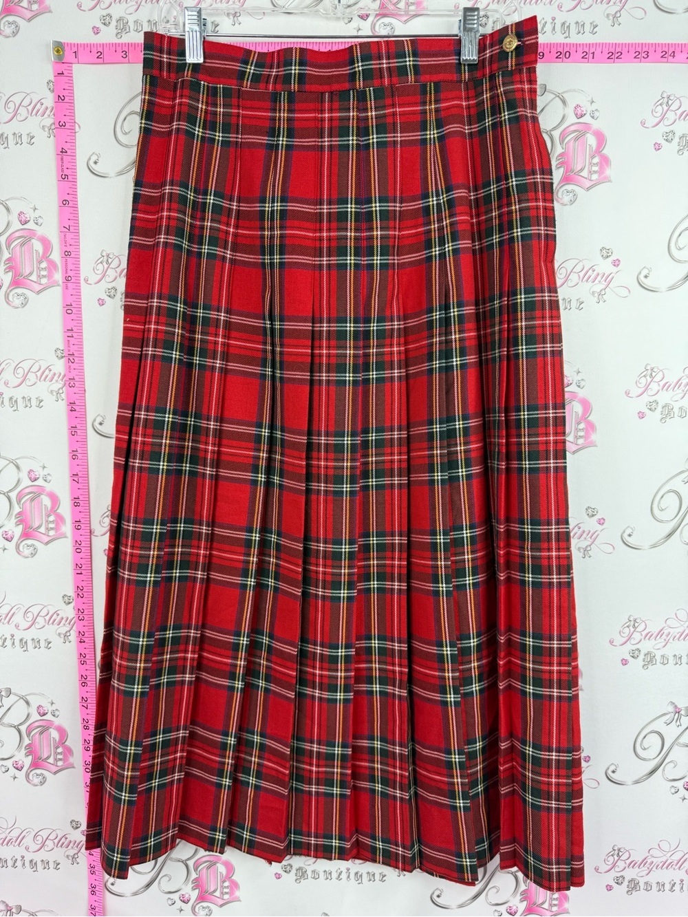 Principles skirt vintage pleated plaid retro Red Plaid Pleated Skirt